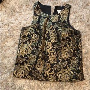 J. Crew sleeveless embroidered shirt